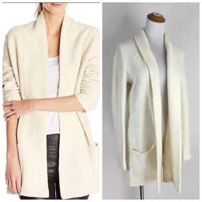 BCBGMAXAZRIA Gardenia GINATA Wool Cashmere Relaxed Fit Cardigan Womens sz XXS - Image 1 of 4