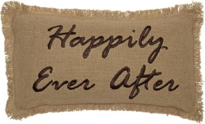 Burlap Throw Pillow 7x13 Decorative Country Accent Farmhouse Decor Wedding Gift - Image 1 of 4