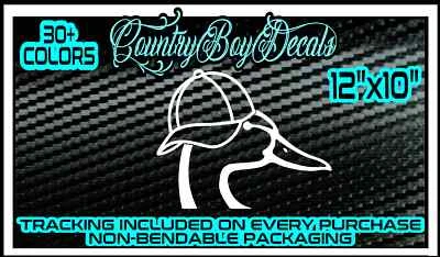 DUCK with HAT 12" Vinyl Decal Sticker Ducks HUNTING Diesel Truck Fowl Goose Bird - Image 1 of 3