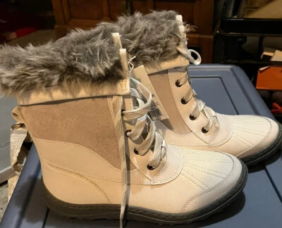 НОВЫЕ женские ботинки Merona размер 6 кожа с искусственным мехом материалы - Изображение 1 из 4