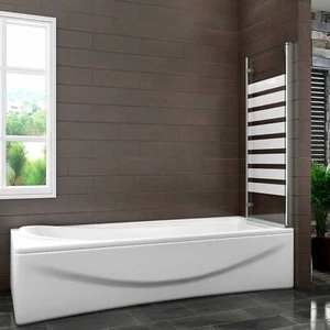 Doppelseitig NANO ESG Milchglas Badewannenfaltwand Badewanne Badewannenaufsatz - Bild 1 von 12