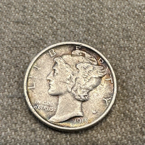 1918 D Mercury Dime Very Nice Cover