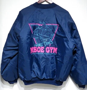 vtg MAD DOGS GYM 80s Snap Jacket XL Milwaukee School Engineering MSOE Iron Lift - Picture 1 of 9
