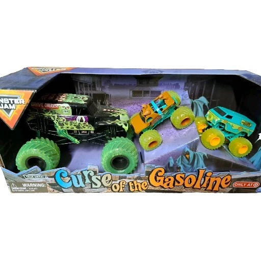 Spin Master Monster Jam Curse of The Gasoline Pack of 3 Diecast Trucks - 6058631