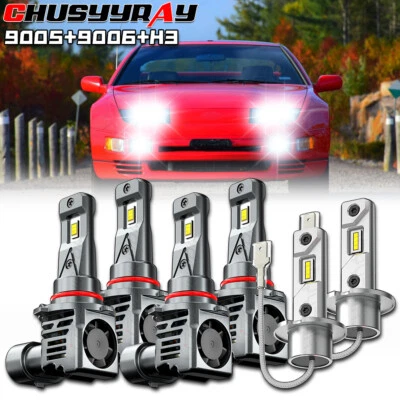 Combo de faros LED altos bajos + faros antiniebla para Nissan 300ZX 1990-1996 6000K Foto 1 de 4