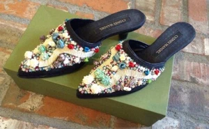 Tacones Cydney Mandel Mules-2" - Costura Hechos a Mano $445 - Cintas y Carcasas - Talla 8-Excelente - Imagen 1 de 11