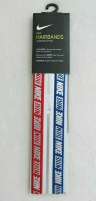 Nike Metallic Headbands Assorted 3 Pack University Red/White/Game Royal - Image 1 of 2