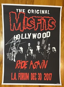 The Original MISFITS Ride Again 2017 LA Forum CONCERT POSTER 193/1500Autographed - Picture 1 of 16