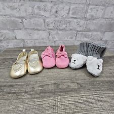 Lot of 3 Infant Girl Shoes Size 0-3 Months