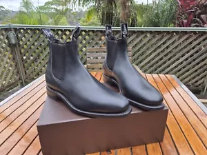 RM Williams Comfort Craftsman 11.5US 10.5H Black Mens Yealing Leather Boots NEW! - Picture 1 of 7
