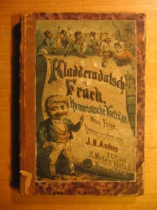 ~1870 N.J. Anders Kladderadatsch im Frack Humoristische Vorträge Halbleder - Bild 1 von 5