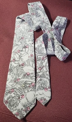 Corbata de seda para hombre Carlo Palazzi de diseñador Italia gris púrpura regalo Foto 1 de 4