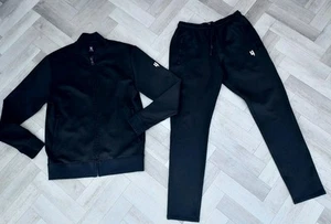 Yelir World Mens Tracksuit Top & Bottom Full Track suit/BLACL LARGE /XL - Picture 1 of 10