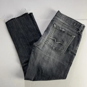 7 For All Mankind Damen Jeans Grau Denim Raw Hem Straight Leg W31 - Bild 1 von 10
