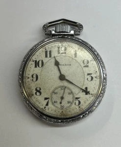 Vintage Hamilton Elgin RR 21 Jewels Spartan Case Pocket Watch Double Roller 992 - Picture 1 of 17