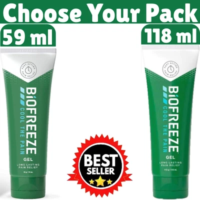 RECKITT Biofreeze Pain Relief Gel 118ml -59ml Cold Therapy Muscles Joints Arthritis Pain