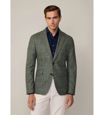 Blazer Hackett 42 Lana Verde Glen Check Lana Algodón Foto 1 de 4