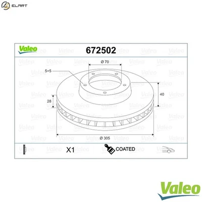 2x BRAKE DISC 672502 FOR ALFA ROMEO VM32B/08B 2.5L 939 A6.000 937A8.000 1.9L 159 - Image 1 of 4