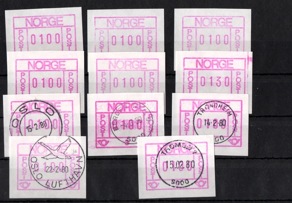 NORWAY FRAMEA ЭТИКЕТКИ НА КАРТЕ Б/У + MNH (A20/10) - Изображение 1 из 1