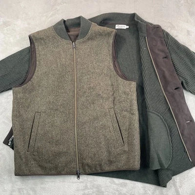 Peter Millar Mountainside 3/1 Cardigan Jacket Men Large 100% Wool Zip Out Vest - Image 1 of 4