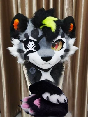 Traje de piel larga Husky Zorro Mascota Cabeza Fiesta Halloween Piel Juegos con disfraces-Promoción - Imagen 1 de 3