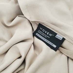 MALOUF WOVEN Rayon From Bamboo Tan QUEEN Fitted/Flat Sheet Set - Picture 1 of 6