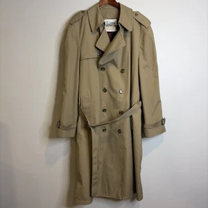 London Fog Trenchcoat Gr. 44 L Zweireiher Regenmantel Reißverschlussfutter 70er Vintage - Bild 1 von 24