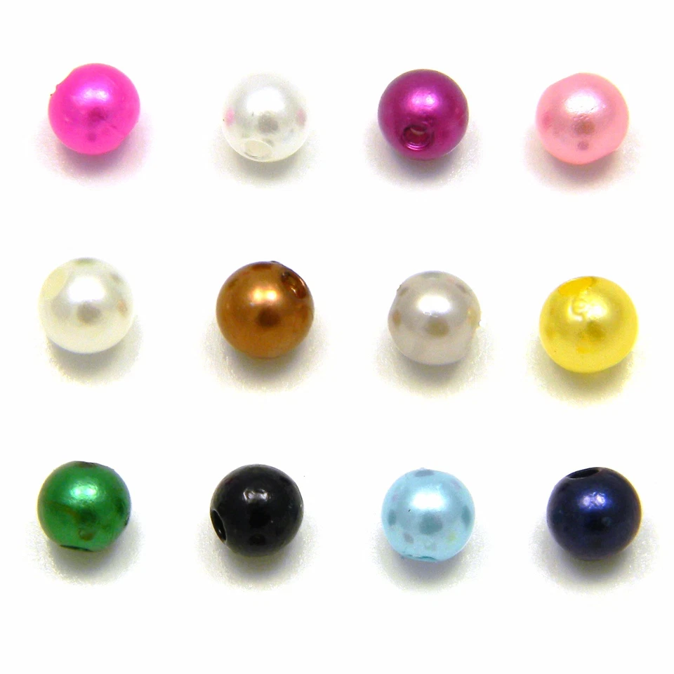 Lot of 200 Little 6mm Round Plastic Acrylic Faux Pearl Beads With Luster Finish - Image 1 of 1