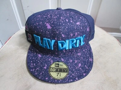 Vintage New Era UNDEFEATED "PLAY DIRTY" purple distressed FITTED hat 7 5/8 - Image 1 of 4