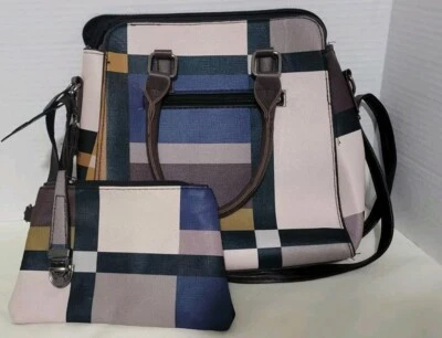 Plaid Pattern Satchel Bag & Women's Stylish Top Handle Purse, Versatile Color - Image 1 of 4