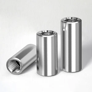 THREADED SLEEVE ROD BAR STUD ROUND CONNECTOR NUT LONG NUTS M3 M4 M5 M6 M8 - M20 - Picture 1 of 79