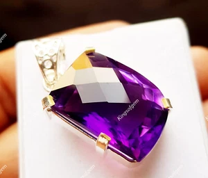 Piedra preciosa suelta solitario de plata alemana corte elegante amatista púrpura 48+ quilates - Imagen 1 de 5