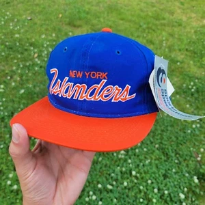 Vintage New York Islanders Sports Specialties Script Logo Twill Snapback Hat NOS - Bild 1 von 10