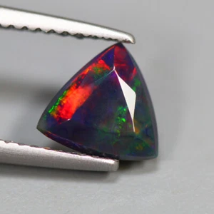 0.73 Cts_Extraordinary 3D Harlequin Pattern 100 % Natural Welo Solid Black Opal - Picture 1 of 3
