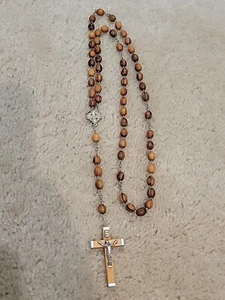 ANGLICAN rosary prayer OLIVE WOOD christian BETHLEHEM SOIL wooden HOLY LAND - Picture 1 of 12