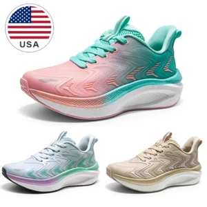 Women's Running Walking Shoes Comfortable Non-Slip Breathable Sports Sneakers - Picture 1 of 26