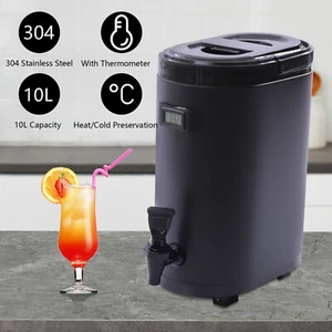 10L Oval Cold Hot Beverage Drink Dispenser Tea Punch Bar Juice Water Dispenser - Picture 1 of 13