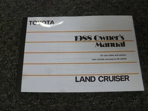 1988 Toyota Land Cruiser SUV Owner Owner's Manual User Guide 4.0L 4WD   - Picture 1 of 8