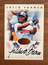 JULIO FRANCO 1996 Leaf Signature Series Autographed Baseball Card Indians