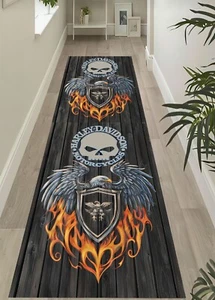 Läufer, Harley Runner, langer Teppich, Einstiegsdecke, Antirutsch Läufer, Flurläufer - Bild 1 von 10