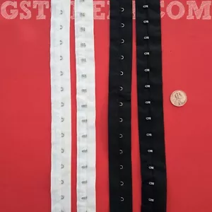 Nastro ad anello con gancio e occhiello in cotone bianco/nero 1" # 04 - Foto 1 di 1