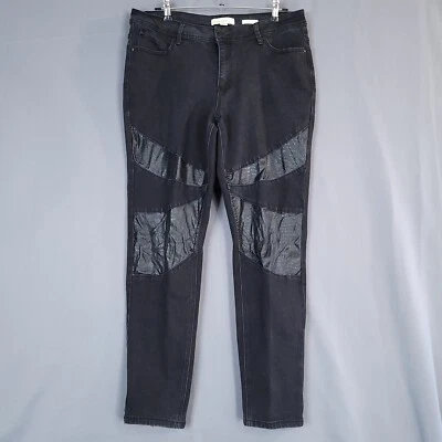 Nicki Minaj 女式牛仔裤中腰踝拉链黑色 15/16 码 — 第 1/4 张图片