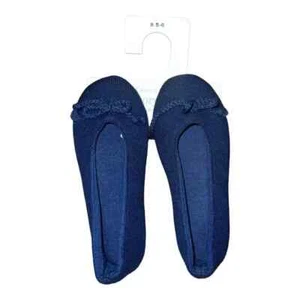 Charter Club Womens Medieval Blue Ballerina Slippers Small New  - Picture 1 of 2