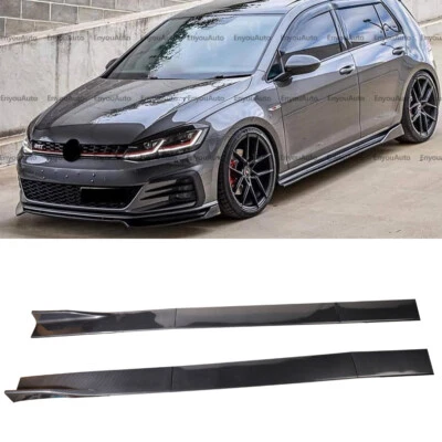 For Volkswagen Golf MK5 MK6 MK7 86" Side Skirt Extension Rocker Splitter Carbon  - Image 1 of 4