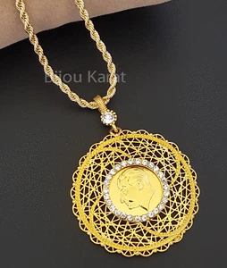 Atatürk Kolye Ceyrek Kette Goldkette Münze 22 Ayar Altin Kaplama Cumhuriyet Taki - Bild 1 von 1