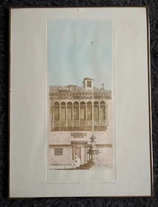 RICHARD BEER 1928-2017 Artist Proof ETCHING "Campo San Stefano" Venice - Picture 1 of 6