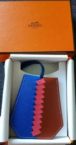 Original Hermes Clochette Cles Grand Tressage Taschenanhänger rot/blau/rosa - Bild 1 von 6