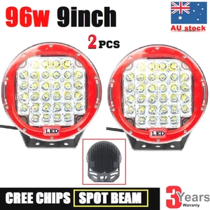 2x 96W 9INCH CREE LED DRIVING LIGHT ROUND SPOT WORK AUTO LAMP BAR 160W/185W/225W - Picture 1 of 9