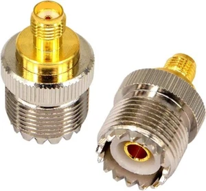 2-Pack SMA Female to SO239 Female RF Two Way Radio Coax Adapter UHF Jack SO-239 - Picture 1 of 5
