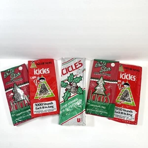 LoT 5 Vintage Lametta Eiszapfen 8.000 Stränge NEU VERSIEGELT Pkgs 18" Weihnachtsbaum - Bild 1 von 5